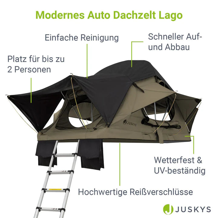 Autodachzelt für 2 Personen Lago mit Matratze