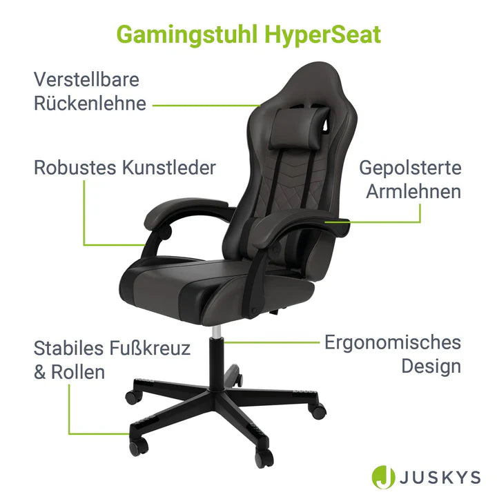 Bürostuhl Gamingstuhl HyperSeat grau/schwarz