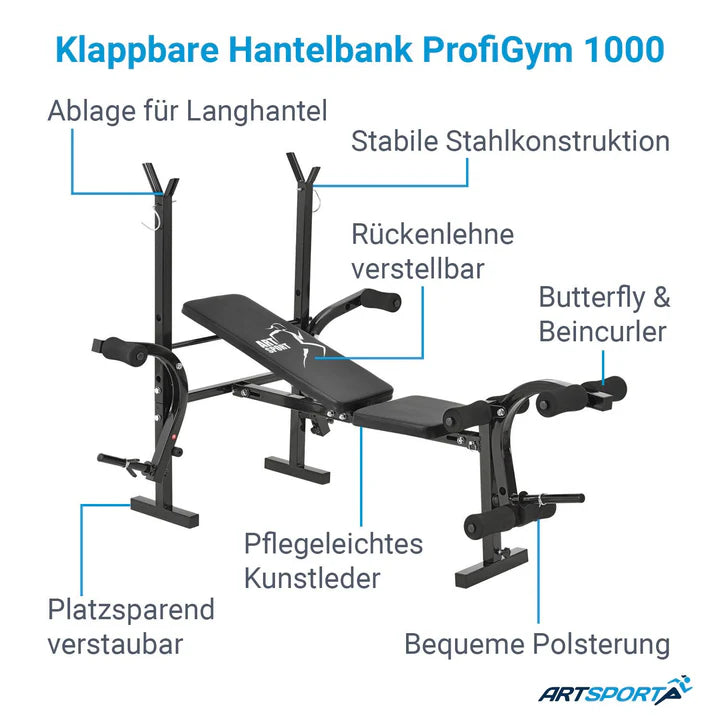 Banc de musculation multifonctionnel ProfiGym 1000