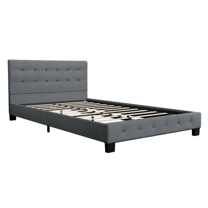 Lit rembourré Manresa 120 x 200 cm - gris