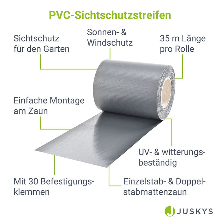 Pannello di recinzione con strisce di privacy in PVC grigio chiaro