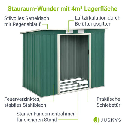 Abri à outils en métal Abri à outils M avec toit en appentis en vert foncé
