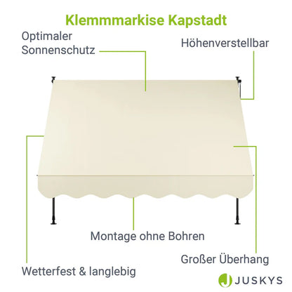 Klemmmarkise Kapstadt 250x120 cm Beige - Palo24
