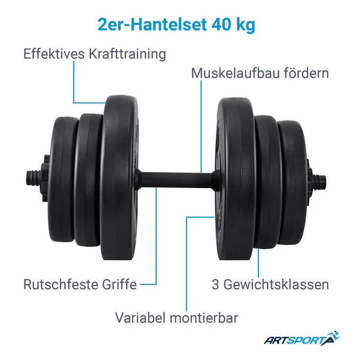 Lot de 2 haltères 40 kg
