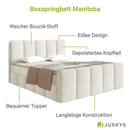 Boxspringbett Manitoba 180x200 cm Creme
