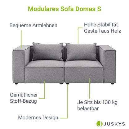 Modulares Sofa Domas S - 2 Sitzer Stoff Dunkelgrau