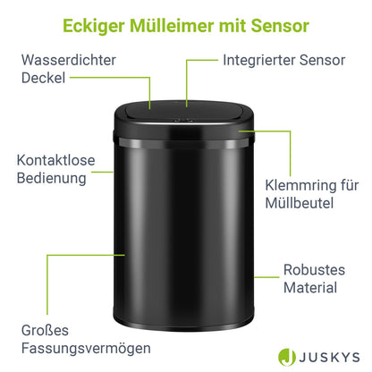 Automatischer Mülleimer mit Sensor - 50L Schwarz