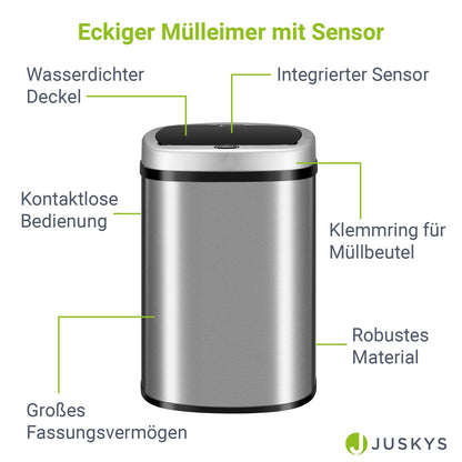 Automatischer Mülleimer mit Sensor - 50L Silber