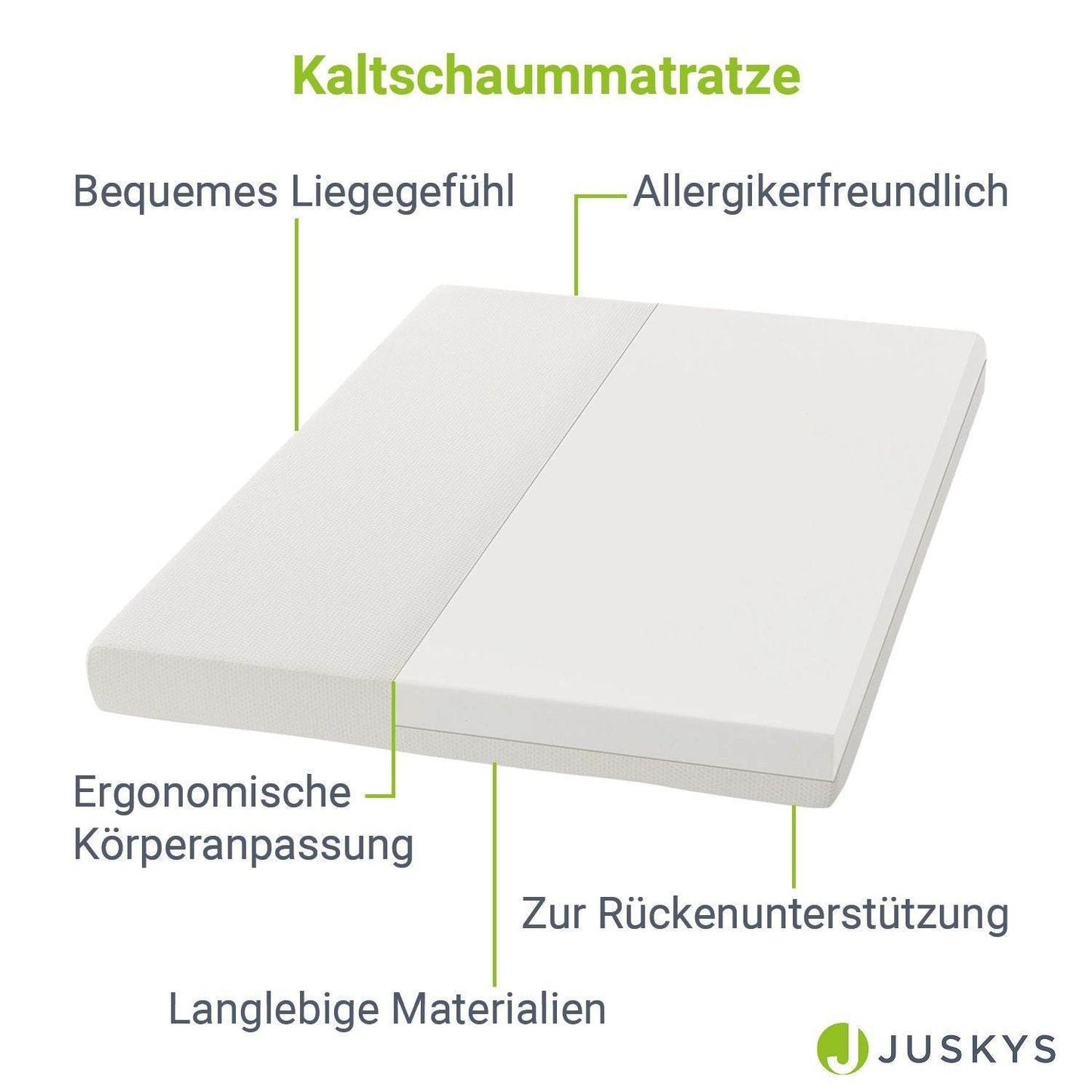 Kaltschaummatratze 80 x 160 cm - Weiss - Palo24