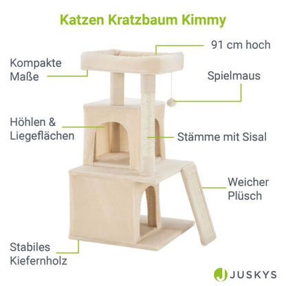 Kleiner Kratzbaum  Katzenbaum mit Liegeflächen, Höhlen & Spielseil