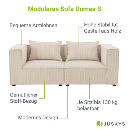 Modulares Sofa Domas S - 2 Sitzer Beige