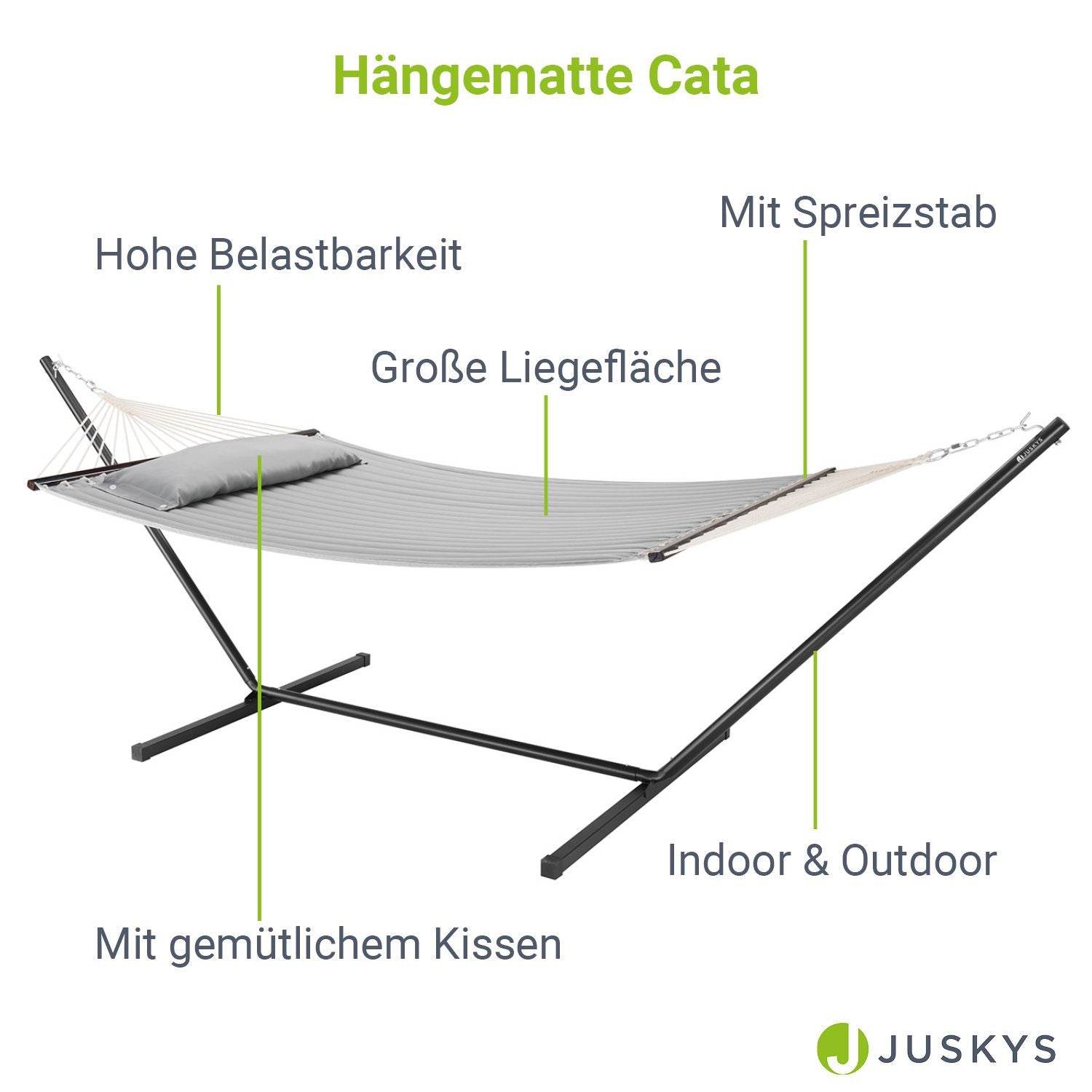 hängematte welche höhe Hängematte Cata mit Gestell und Kissen - Hellgrau