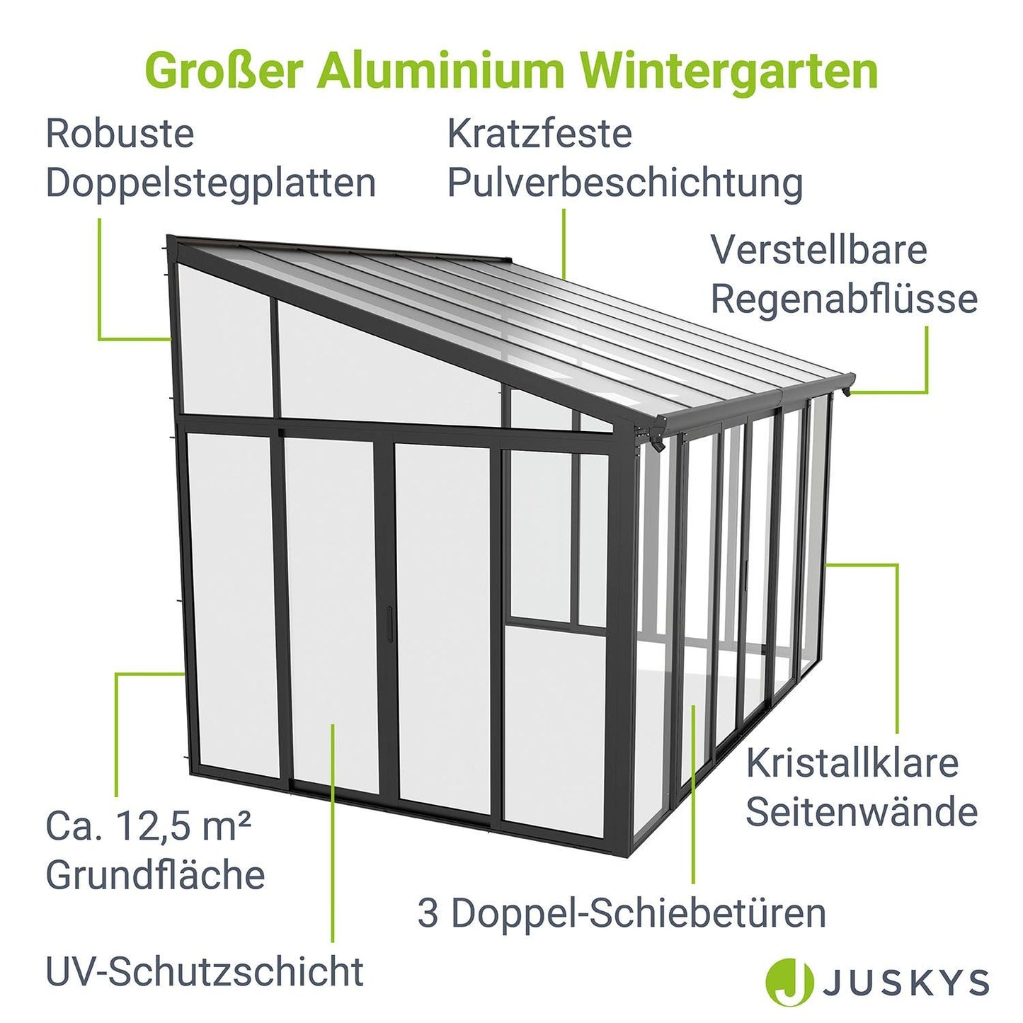 Wintergarten 12,5 m² in Grau