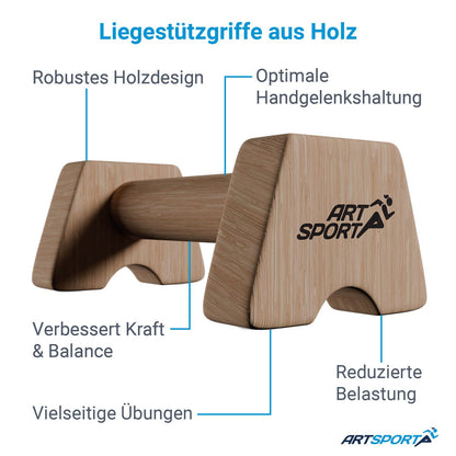 Liegestützgriffe aus Holz M