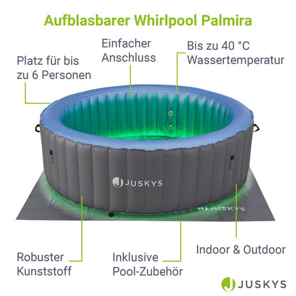 Aufblasbarer Whirlpool Palmira für bis zu 6 Personen - Grau mit LED