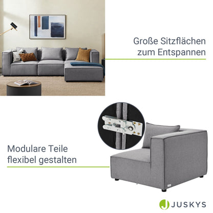 Modulares Sofa Domas L - 3 Sitzer Dunkelgrau