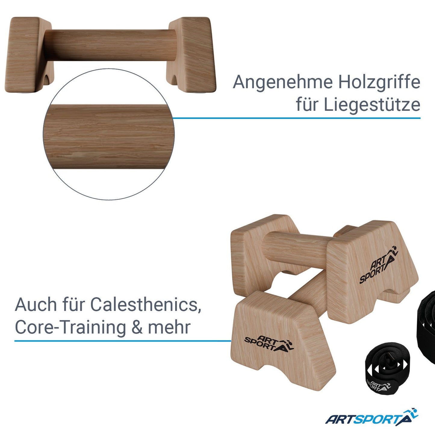 Liegestützgriffe aus Holz M