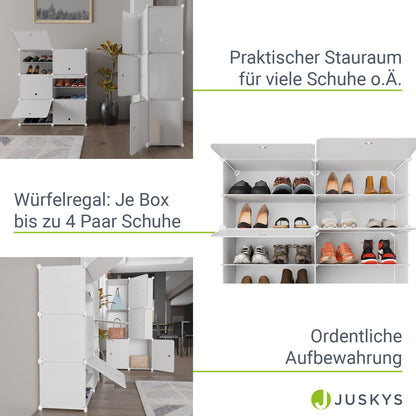 Würfel Schuhregal für bis zu 24 Paar Schuhe - Weiss