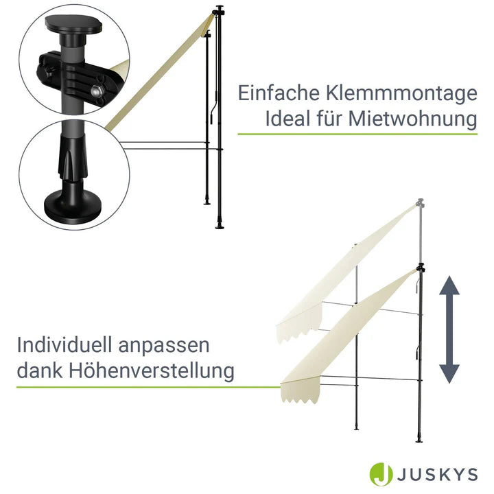 Klemmmarkise Kapstadt 150x120 cm Beige - Palo24