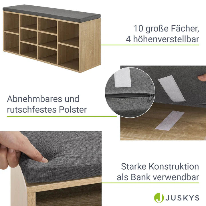 Schuhregal 104x30x48 cm Holzoptik