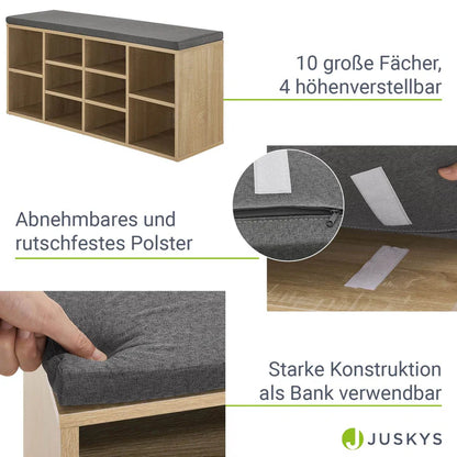 Schuhregal 104x30x48 cm Holzoptik