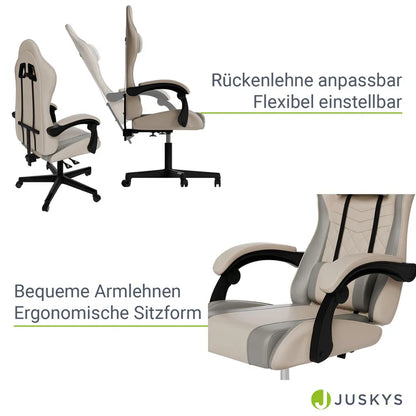Bürostuhl Gamingstuhl HyperSeat beige/hellgrau