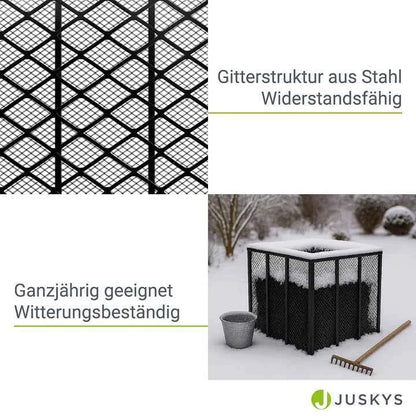 Metall Komposter für Gartenabfälle 450L Schwarz