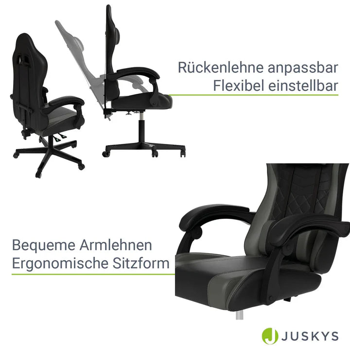 Bürostuhl Gamingstuhl HyperSeat schwarz/dunkelgrau