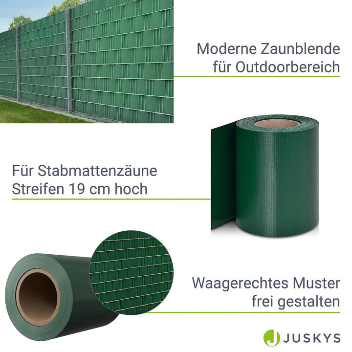 Panneau de clôture à bandes d'intimité en PVC vert, lot de 4