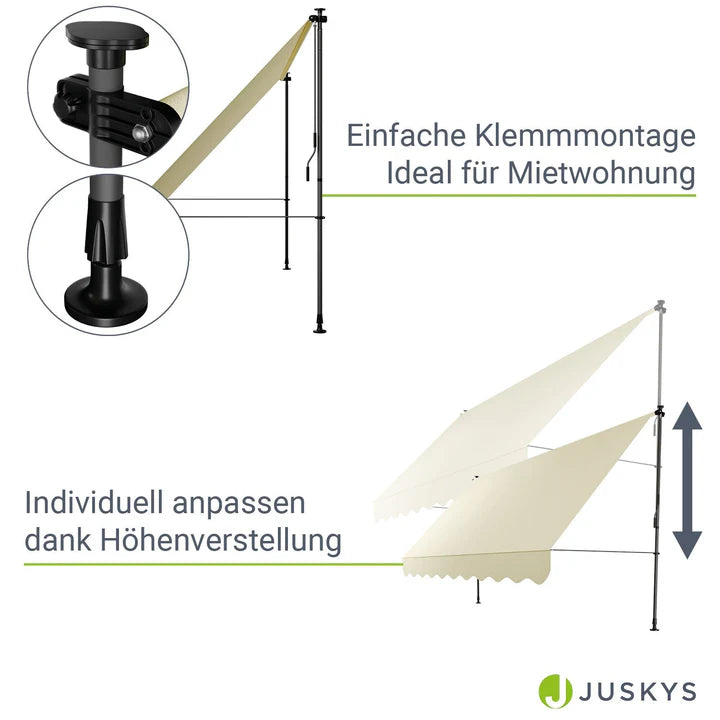 Klemmmarkise Kapstadt 350x120 cm Beige - Palo24
