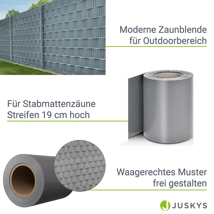 Pannello di recinzione con strisce di privacy in PVC grigio chiaro