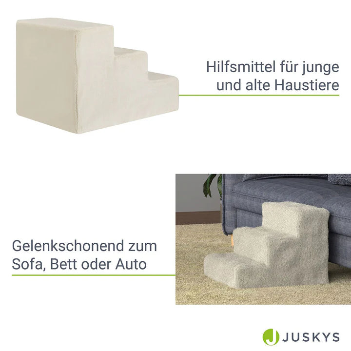 Haustiertreppe Timmy in Beige 36 cm hohe Ein- und Ausstiegshilfe für Haustiere