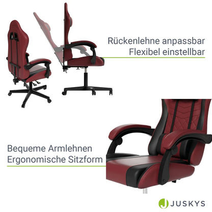 Bürostuhl Gamingstuhl HyperSeat bordeaux/schwarz