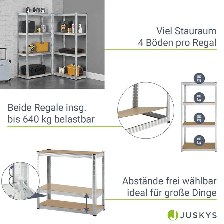 2er Set Lagerregal "Easy" 160 x 80 x 40 cm
