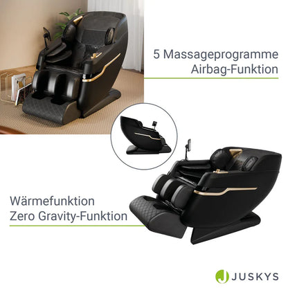 Massagesessel Naxos Bluetooth & Heizung Schwarz