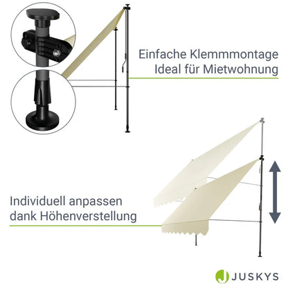 Klemmmarkise Kapstadt 300x120 cm Beige - Palo24