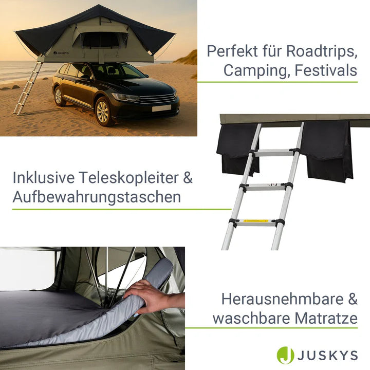 Autodachzelt für 2 Personen Lago mit Matratze