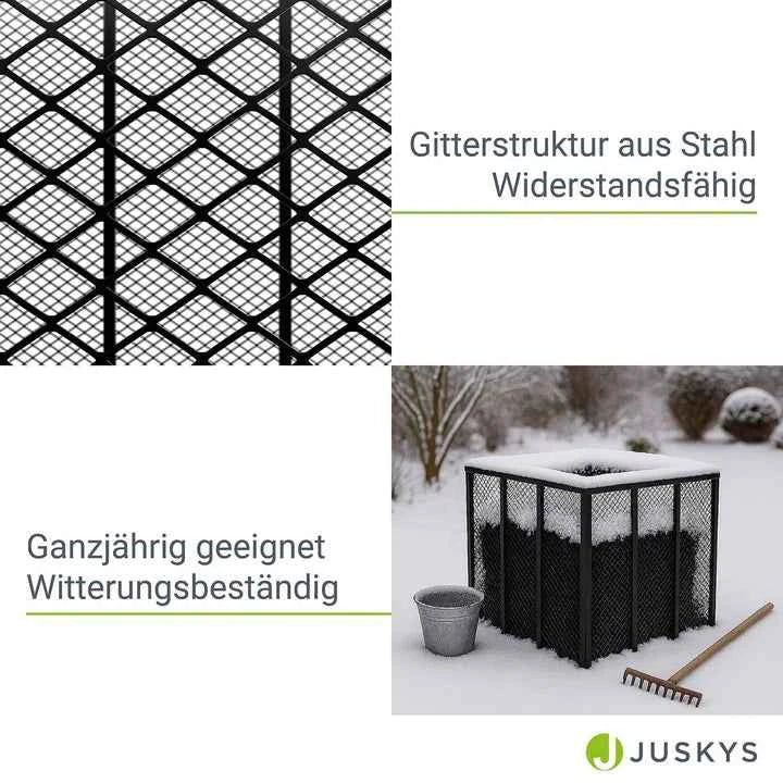 Metall Komposter für Gartenabfälle 800L Schwarz