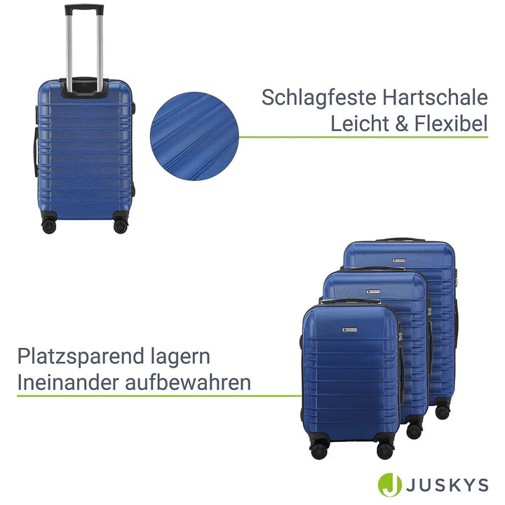 Hartschalen Kofferset Rom 3 tlg Blau