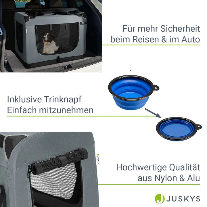 faltbare Hundetransportbox Lassie XL (dunkelgrau)
