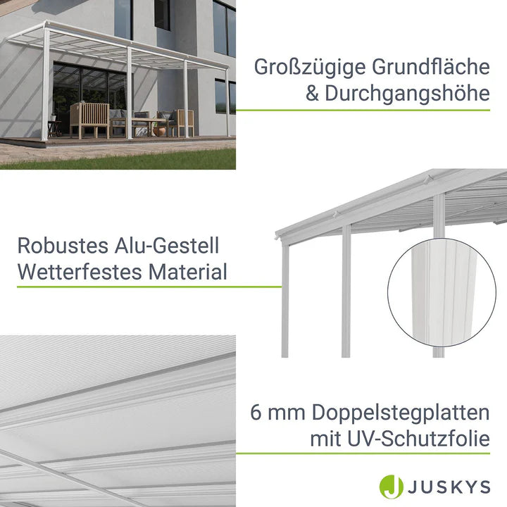 Tetto terrazza tetto terrazza Borneo 6x3 m bianco