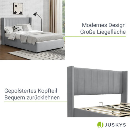 Polsterbett Savona 140 - Hellgrau