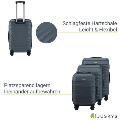 Hartschalen Kofferset Rom 3 tlg Anthrazit