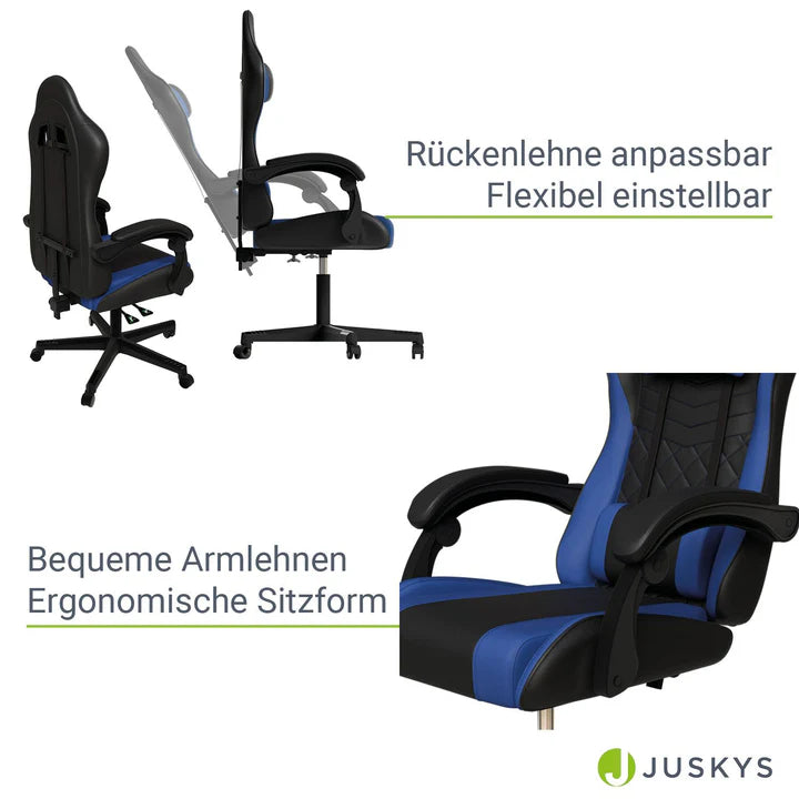Bürostuhl Gamingstuhl HyperSeat schwarz/blau