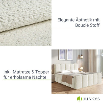 Boxspringbett Manitoba 180x200 cm Creme