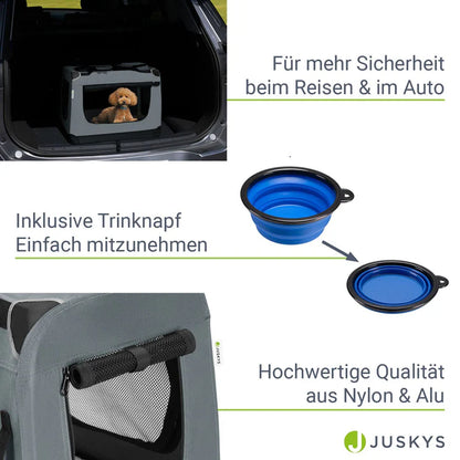 faltbare Hundetransportbox Lassie M Grau