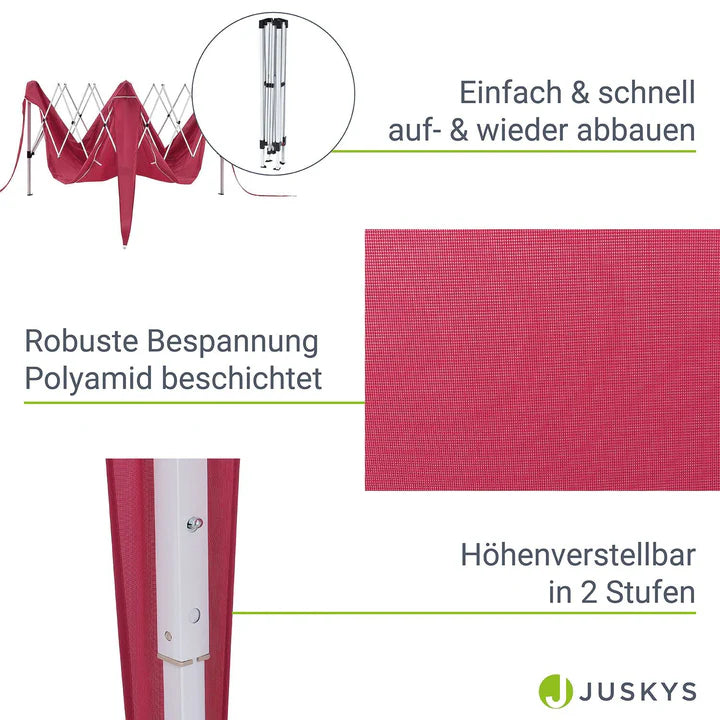 Faltpavillon Vivara 3x3 m in Bordeaux mit Tragetasche