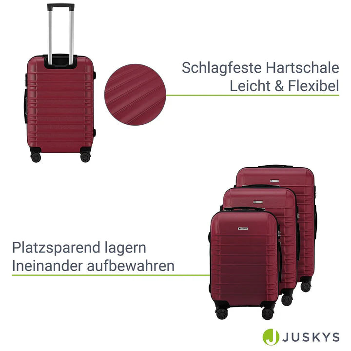 Hartschalen Kofferset Rom 3 tlg Rot