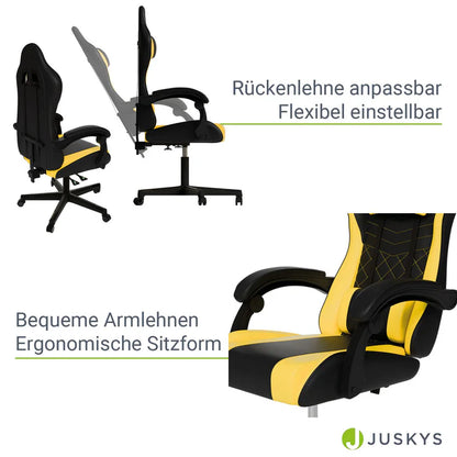 Bürostuhl Gamingstuhl HyperSeat schwarz/gelb