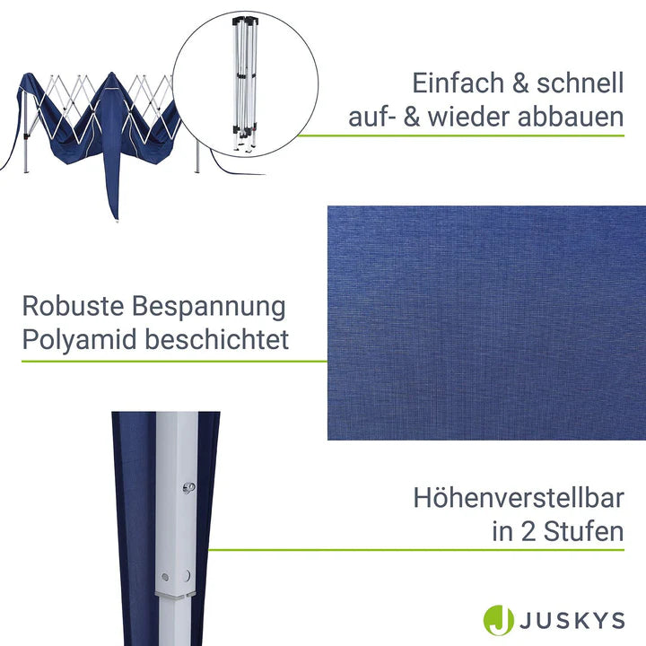 Faltpavillon Vivara 3x3 m in Blau mit Tragetasche